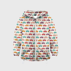 Детская ветровка Цветные машинки паттерн