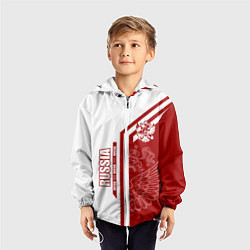Ветровка с капюшоном детская Россия, цвет: 3D-белый — фото 2
