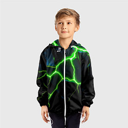 Ветровка с капюшоном детская Green split, цвет: 3D-белый — фото 2