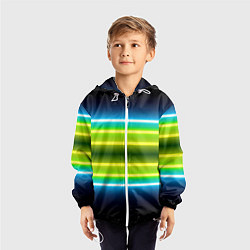 Ветровка с капюшоном детская Neon multicolored lines, цвет: 3D-белый — фото 2