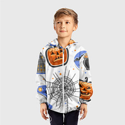 Ветровка с капюшоном детская Holiday halloween, цвет: 3D-белый — фото 2