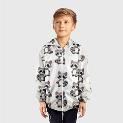 Ветровка с капюшоном детская Много енотов, цвет: 3D-белый — фото 2