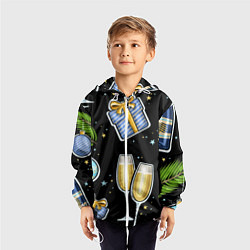 Ветровка с капюшоном детская Новогодний вайб, цвет: 3D-белый — фото 2