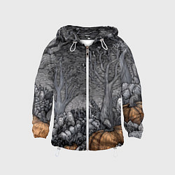 Ветровка с капюшоном детская Осенние шалости духов, цвет: 3D-белый