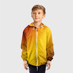 Ветровка с капюшоном детская Color yellow red gradient, цвет: 3D-белый — фото 2