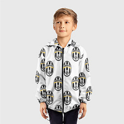 Ветровка с капюшоном детская Juventus Pattern, цвет: 3D-черный — фото 2