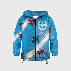 Ветровка с капюшоном детская Самолеты ВВС, цвет: 3D-черный