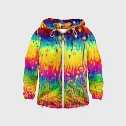Ветровка с капюшоном детская Tie dye, цвет: 3D-белый