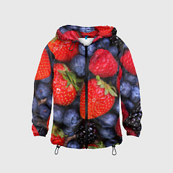 Ветровка с капюшоном детская Berries, цвет: 3D-черный
