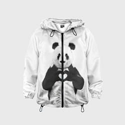 Ветровка с капюшоном детская Panda Love, цвет: 3D-черный