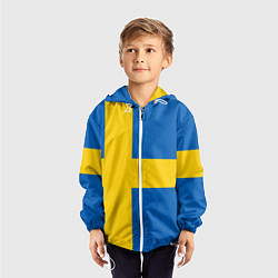 Ветровка с капюшоном детская Швеция, цвет: 3D-белый — фото 2