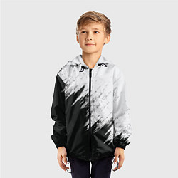 Ветровка с капюшоном детская Черно-белый разрыв, цвет: 3D-черный — фото 2
