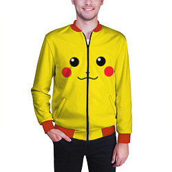 Бомбер мужской Happy Pikachu, цвет: 3D-красный — фото 2