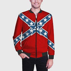 Бомбер мужской Флаг советской конфедерации, цвет: 3D-черный — фото 2