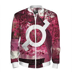 Бомбер мужской 30 STM: Pink Glyph, цвет: 3D-белый