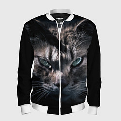 Бомбер мужской Котик, цвет: 3D-белый