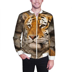 Бомбер мужской Мудрый тигр, цвет: 3D-белый — фото 2