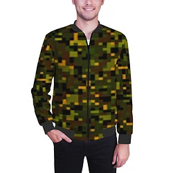 Бомбер мужской Камуфляж пиксельный: хаки, цвет: 3D-черный — фото 2