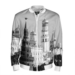 Бомбер мужской Москва: Кремль, цвет: 3D-белый