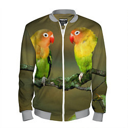 Бомбер мужской Два попугая, цвет: 3D-меланж