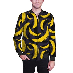 Бомбер мужской Бананы, цвет: 3D-черный — фото 2