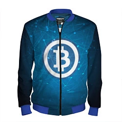 Бомбер мужской Bitcoin Blue, цвет: 3D-синий