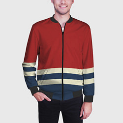 Бомбер мужской Волны в море, цвет: 3D-черный — фото 2