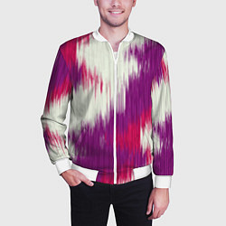 Бомбер мужской Абстракция линий, цвет: 3D-белый — фото 2
