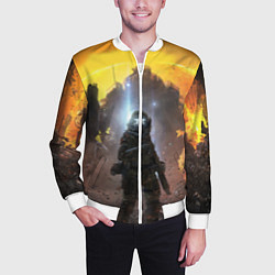 Бомбер мужской Titanfall: Robots War, цвет: 3D-белый — фото 2