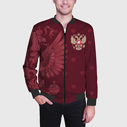 Бомбер мужской Герб России - золотой, цвет: 3D-черный — фото 2
