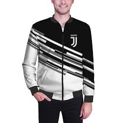 Бомбер мужской FC Juventus: B&W Line, цвет: 3D-черный — фото 2