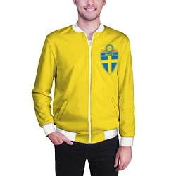 Бомбер мужской Сборная Швеции, цвет: 3D-белый — фото 2