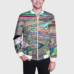 Бомбер мужской Optical Glitch, цвет: 3D-белый — фото 2