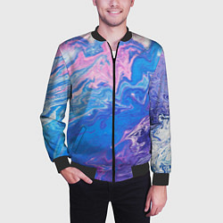 Бомбер мужской Tie-Dye Blue & Violet, цвет: 3D-черный — фото 2