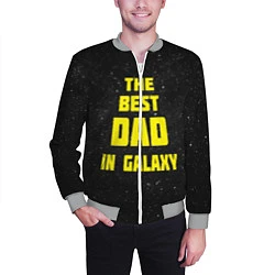 Бомбер мужской The Best Dad in Galaxy, цвет: 3D-меланж — фото 2