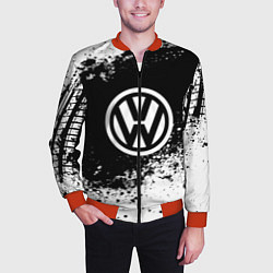 Бомбер мужской Volkswagen: Black Spray, цвет: 3D-красный — фото 2