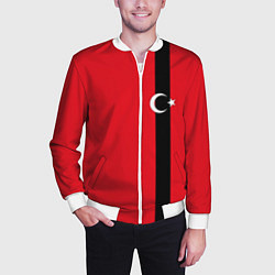Бомбер мужской Турция, цвет: 3D-белый — фото 2