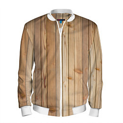 Бомбер мужской Деревянная обшивка, цвет: 3D-белый