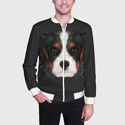 Бомбер мужской Cavalier King Charles, цвет: 3D-белый — фото 2