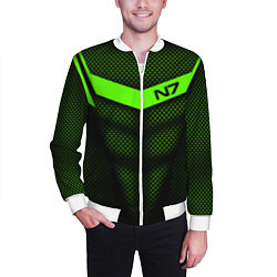 Бомбер мужской N7: Green Armor, цвет: 3D-белый — фото 2