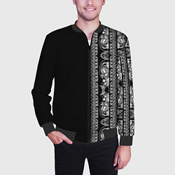 Бомбер мужской Узор маори, цвет: 3D-черный — фото 2