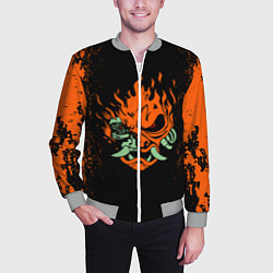 Бомбер мужской Cyberpunk 2077: SAMURAI, цвет: 3D-меланж — фото 2