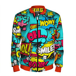 Бомбер мужской Кислотный поп-арт, цвет: 3D-красный