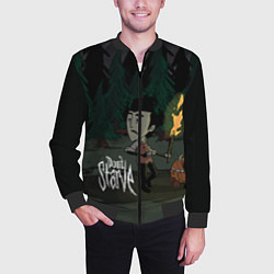 Бомбер мужской Don't Starve: Night Forrest, цвет: 3D-черный — фото 2