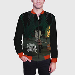 Бомбер мужской Don't Starve: Night Forrest, цвет: 3D-красный — фото 2