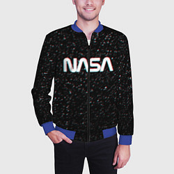 Бомбер мужской NASA: Space Glitch, цвет: 3D-синий — фото 2