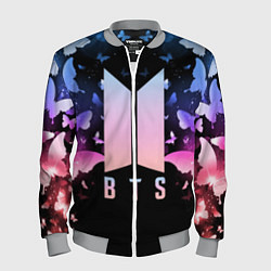 Бомбер мужской BTS: Black Butterflies, цвет: 3D-меланж