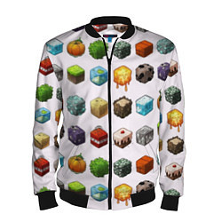 Бомбер мужской Minecraft Cubes, цвет: 3D-черный