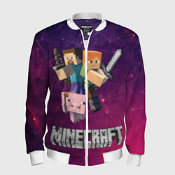 Бомбер мужской MINECRAFT, цвет: 3D-белый