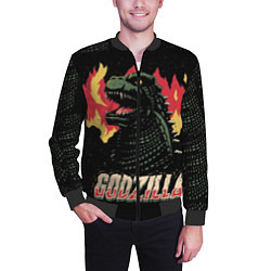 Бомбер мужской Flame Godzilla, цвет: 3D-черный — фото 2